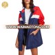 Cut And Sew Long Hiking Hooded Color Block Women Custom Wholesale Jacket Windbreaker