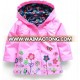 Trendy Pink 100% Waterproof Windbreaker Children Nylon Rain Coat