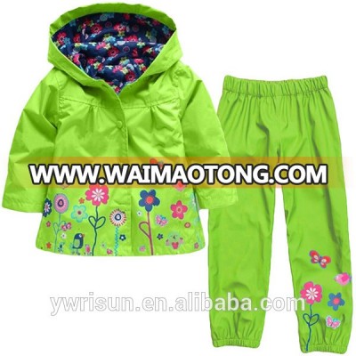 Latest Design Wholesale Children Raincoat With Pants Outwear Clothing Set